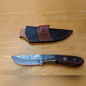 Damascus steel blade men's hunting skinner knife, T1-5528